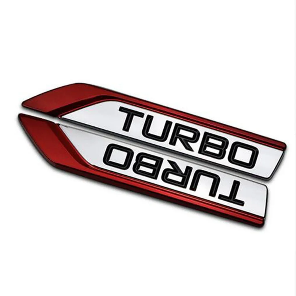 Dsycar 1 pair 3D Metal TURBO Car Sticker Emblem Badge For Jeep BMW Ford