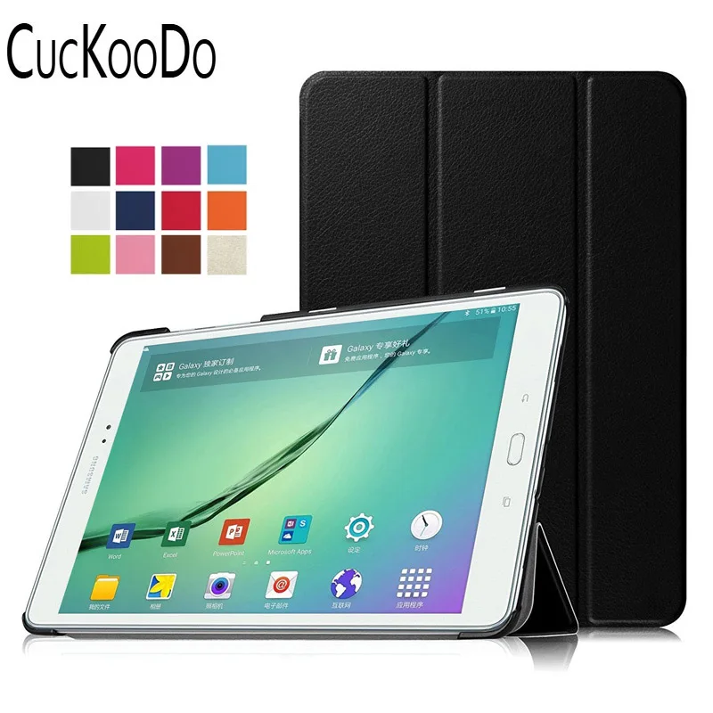 

CucKooDo Ultra Slim PU Leather Standing Folding Cover with Auto Sleep/Wake for Samsung Galaxy Tab A 9.7 Inch (SM-T550) Tablet