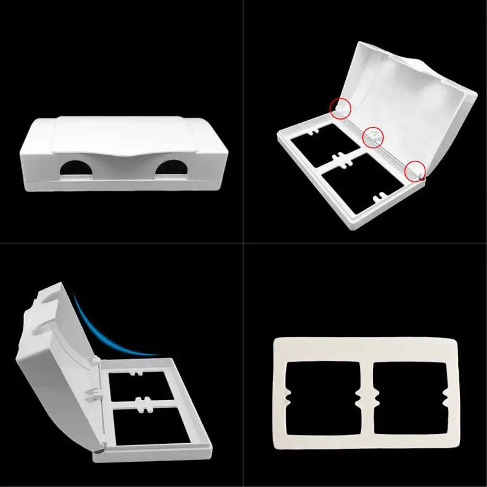 

1pcs 86 Type Double Transparent Waterproof Box Bathroom 2 Waterproof Cover Splash Box For Power Outlet Electrical Switch Socket