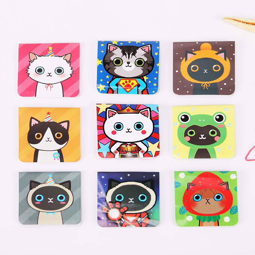 

3PCS New Various Lovely Cat Magnet Bookmark Paper Clip School Office Supply Escolar Papelaria Gift Stationery