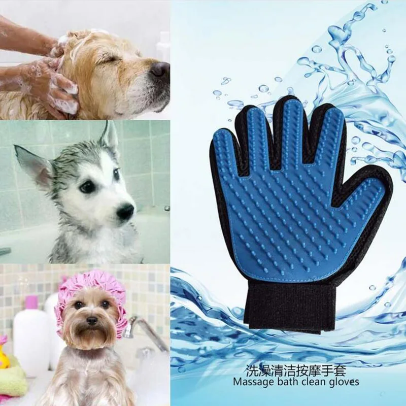 1PC Pet Accessories Cats Dogs Massage Silicone Glove Soft TPR Bath