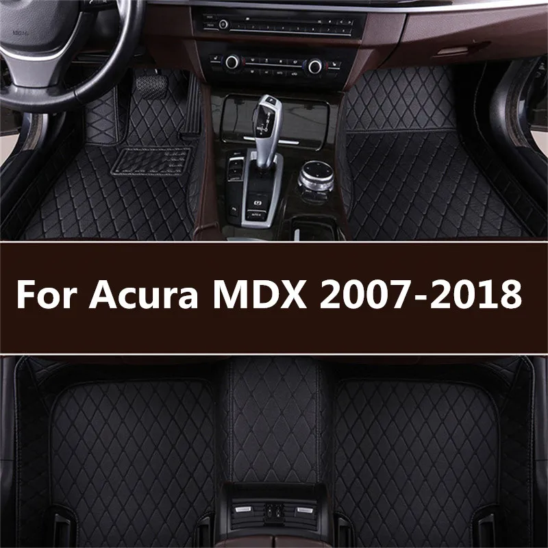 Кожаные автомобильные коврики для Acura MDX 5 Seat и 7 Seat 2006 2007 2008- Пользовательские Коврики для ног автомобильные чехлы для ковров