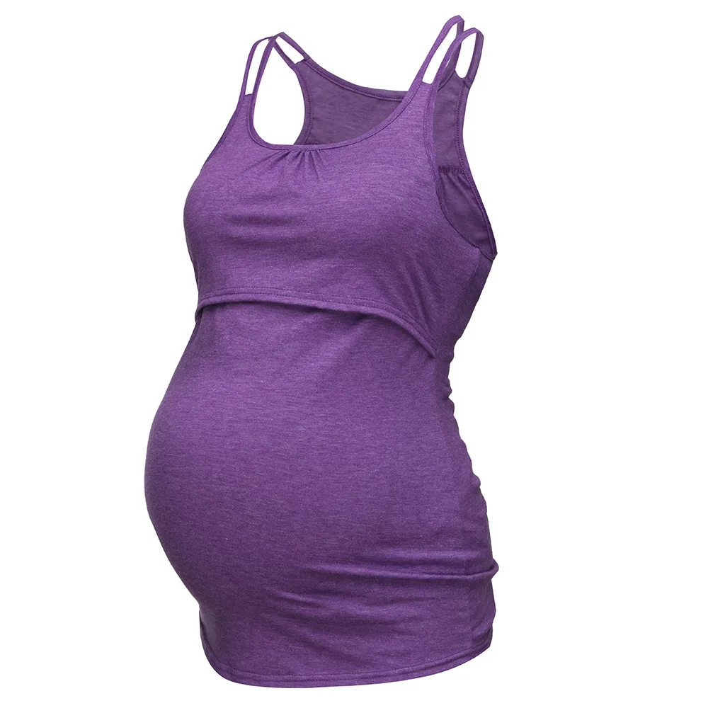 3 вида цветов Футболка для беременных Повседневная летняя одежда без рукавов для кормления грудью однотонная блузка для кормления беременных футболка одежда