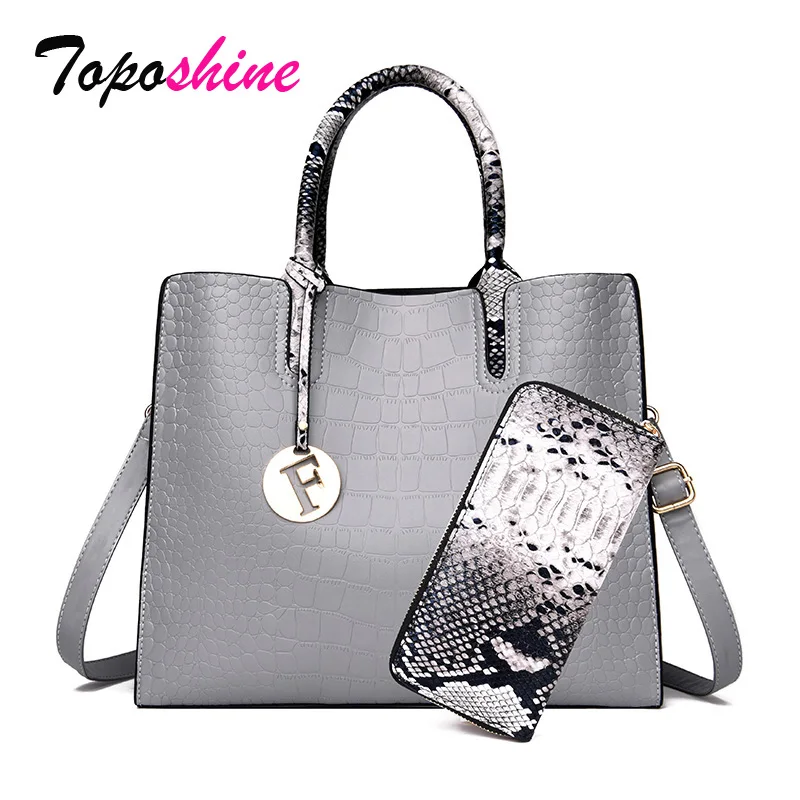

Crocodile Pattern Stitching Two-Piece Composite Package Ladies Handbag New Fashion Casual Wild Shoulder Messenger Bag