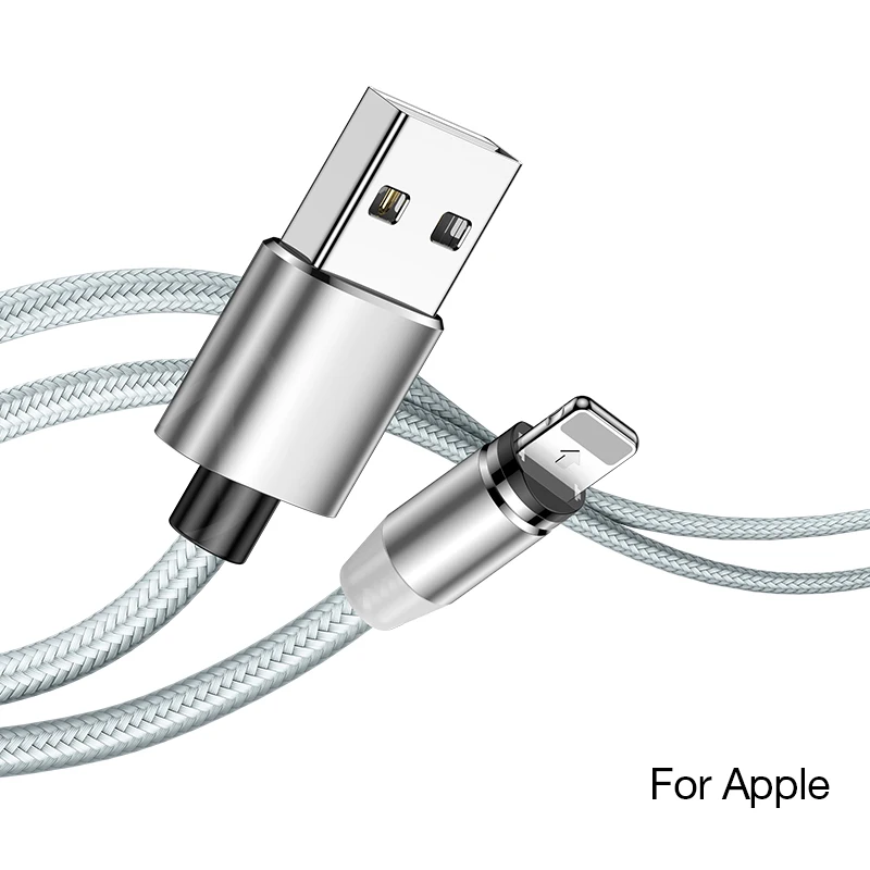MOOJECAL 2.4A USB кабель для iPhone кабель XS Max XR 8 7 6 S Plus iPad для Lightning Быстрая зарядка Магнитный кабель телефонный шнур для передачи данных - Цвет: Silver For iPhone
