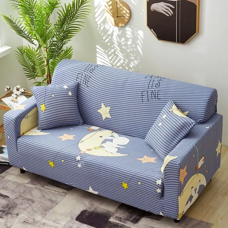 Скандинавские Эластичные Цветочные Нескользящие чехлы для диванов l-образная/u-образная секционные кушетки универсальные чехлы для мебели для гостиной - Цвет: Sofa Cover-4