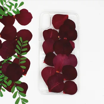 

120pcs Pressed Dried Dark Red Rose Petals Flower Plant Herbarium For Jewelry Bookmark Postcard Phone Case DIY Making Accessories