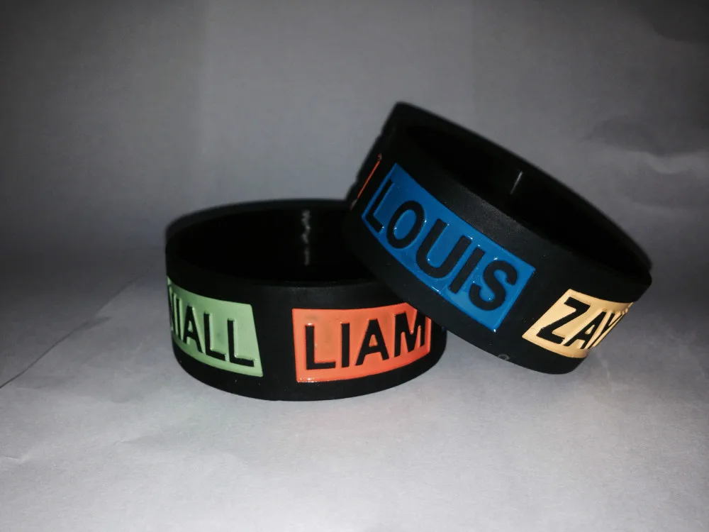 

Silicone bracelet HAPPY NIALL LIAM LOUIS ZAYN deadmau5 SILICONE BRACELET 1'' Free Shipping
