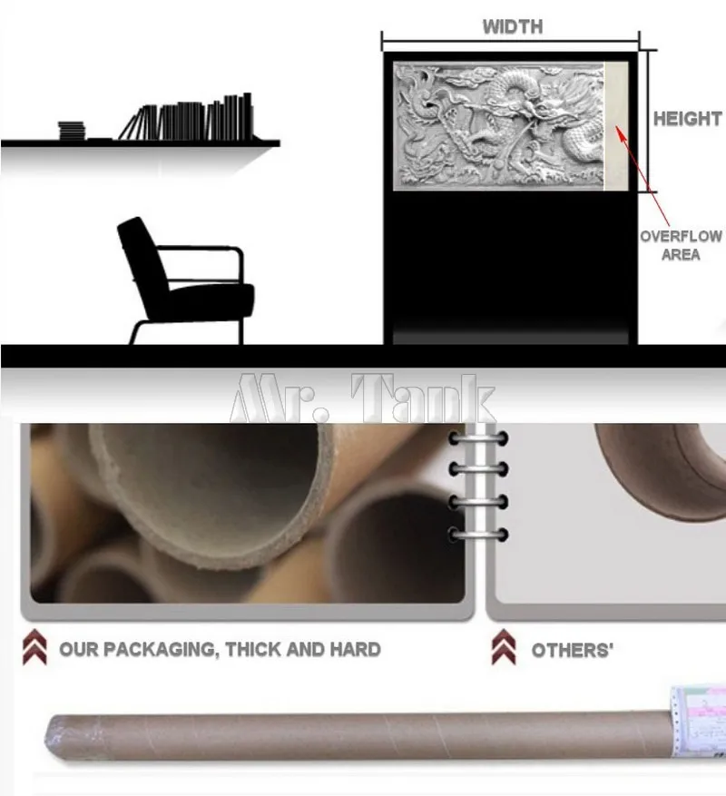 Mr. Tank ПВХ аквариум фоновая картина плакат Дракон нефрит резьба 3D эффект прочный Аквариум настенный фон украшения