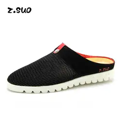 Z. SUO Для Мужчин's Пляжные тапочки лето Человек отверстие Чистая поверхность серия Han обувь, плотно сидящая на ноге повседневная обувь