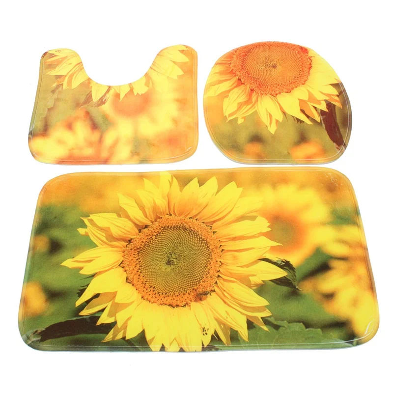 Popular Sunflower Bathroom Set-Buy Cheap Sunflower Bathroom Set NEW!!!3 PCs/ Set Bathroom Non-Slip Yellow Sunflowers Style Pedestal - Popular Sunflower Bathroom Set-Buy Cheap Sunflower Bathroom Set