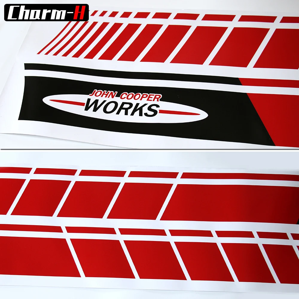 A Pair Red JCW side stripes John Cooper Works side stripes graphics decal Racing Stripes for MINI Cooper S