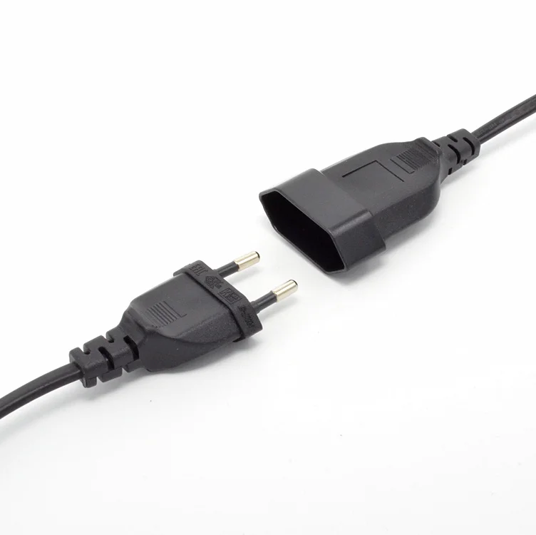 5m European EU 2 Prong VDE Male to Female Power Extension Cord Cable