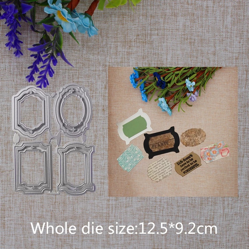

2019 New Arrival Lovely Tag Lable 4Pcs Christmas Cutting Dies Stencil DIY Scrapbook Embossing Decor Paper Card Craft 125x92mm