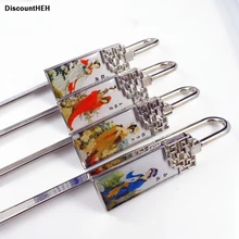 Четыре красоты школы металлические закладки для книги Китайский красивый цветок ручной работы хорошие канцелярские принадлежности пункт