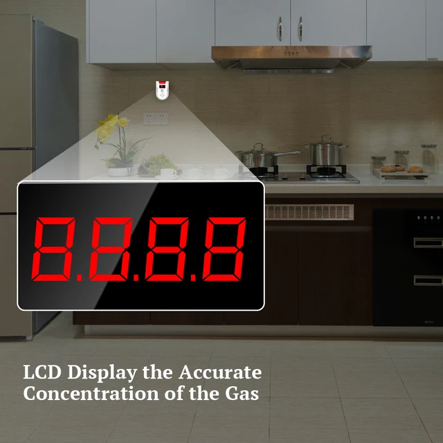 KERUI GD13 LPG GAS Detector Alarm Wireless Digital LED Display Natural Leak Combustible Gas Detector For Home Alarm System - Image 3