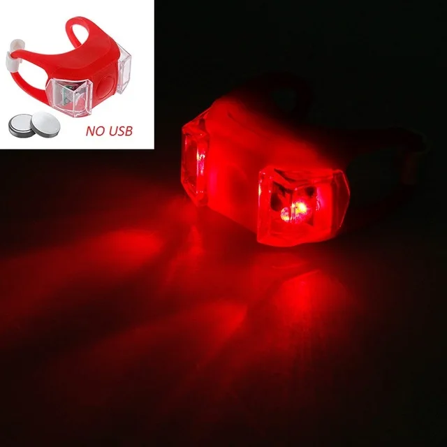 

Bicycle Light Taillight Silicone LED Head Front Rear Wheel Bike Light Waterproof Cycling With Battery Bicycle Accessories
