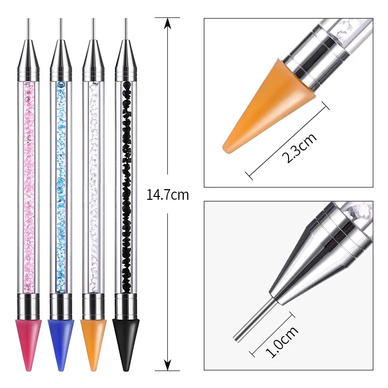 

ANGNYA 1pc Professional Nail Art Tool Acrylic Double-Head Drill Crayon Multi-function DIY Diamond Painting Pen Rhinestones Tool