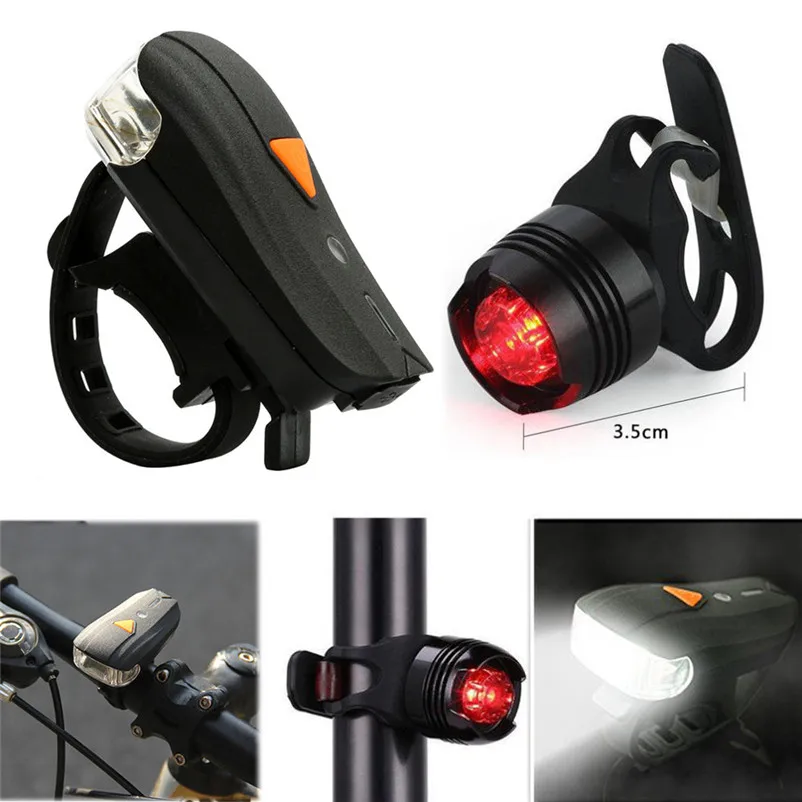 Rechargeable LED Bike Light rear rechargeable Bicycle Lamp Set Front Light Tail Light USB fahrrad licht #4S03