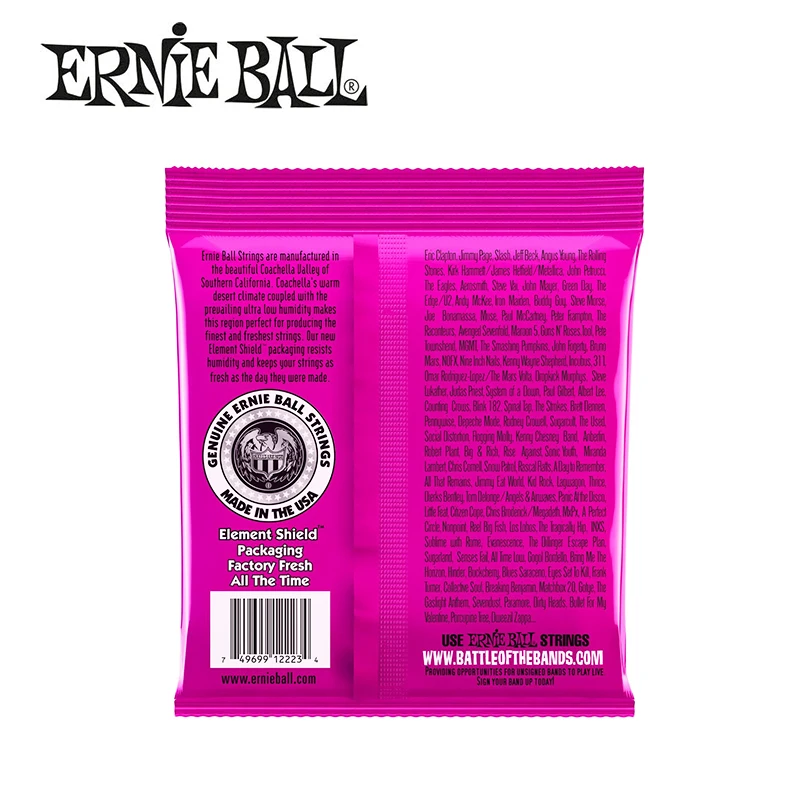 Ernie Ball 2223 никель супер обтягивающий розовый электрогитара струны набор,. 009-. 042