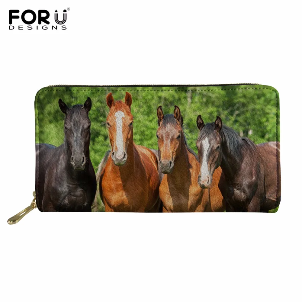 FORUDESIGNS женский кошелек Crazy Horse Длинный сумка для монет на молнии клатч телефона из