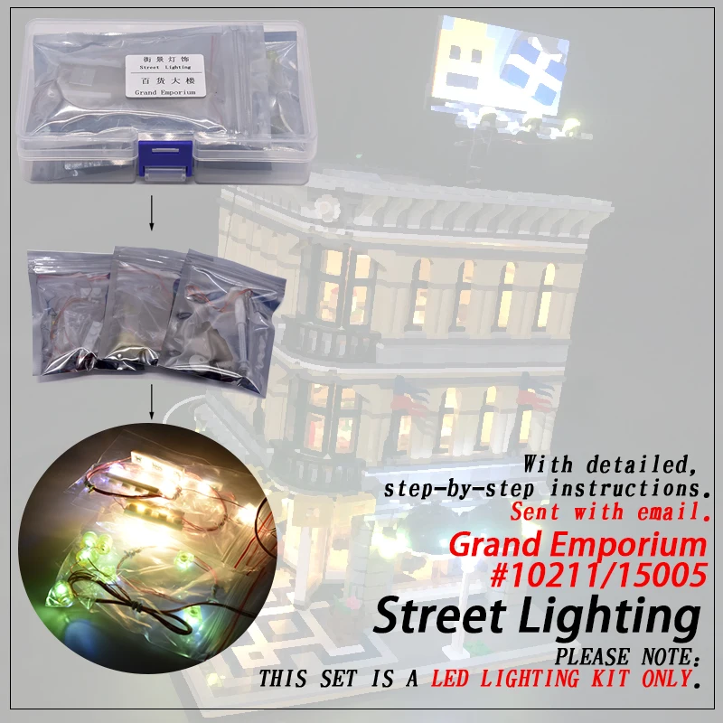 

Led Light Set (only light included ) For legoings 10211 Grand Emporium Compatible 15005 Streetview Creator Building Blocks