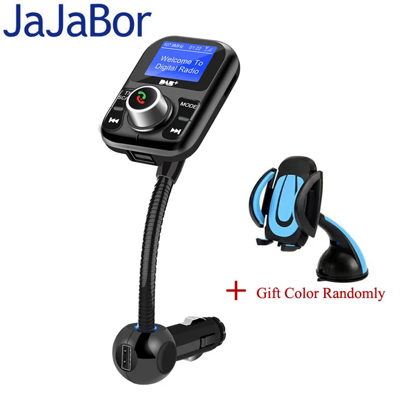 

JaJaBor Car Radio Receiver Auto DAB FM Transmitter Digital Audio Broadcasting Bluetooth Handsfree Support TF Card / U Disk