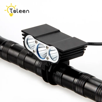

TSLEEN 6000 LM Cycling Lamp 3 x XM-L T6 LED Bike Light Front Bicycle Headlight Torch Pack+Charger +8800mAh Rechargeable Battery