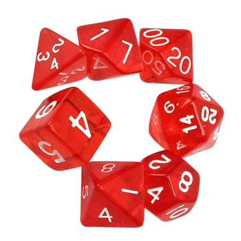 

Hot 7-Dice Sided D4 D6 D8 D10 D12 D20 MTG Magic the Gathering D Transparent Red