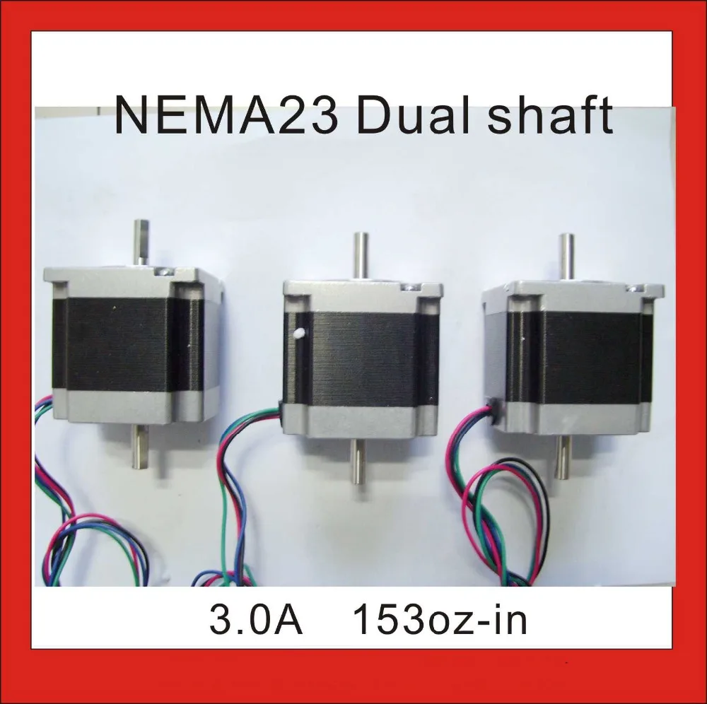 

NEMA23 Dual Shaft Stepper Motor 1.8 degree 1.2N.m (167oz-in) Body Length 56mm CE ROHS CNC Stepping Motor