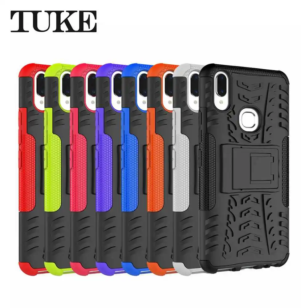 For Vivo V9 Case BBK Cover TPU &amp PC Silicone Dual Armor Back Stand Holder Hard | Мобильные телефоны и аксессуары