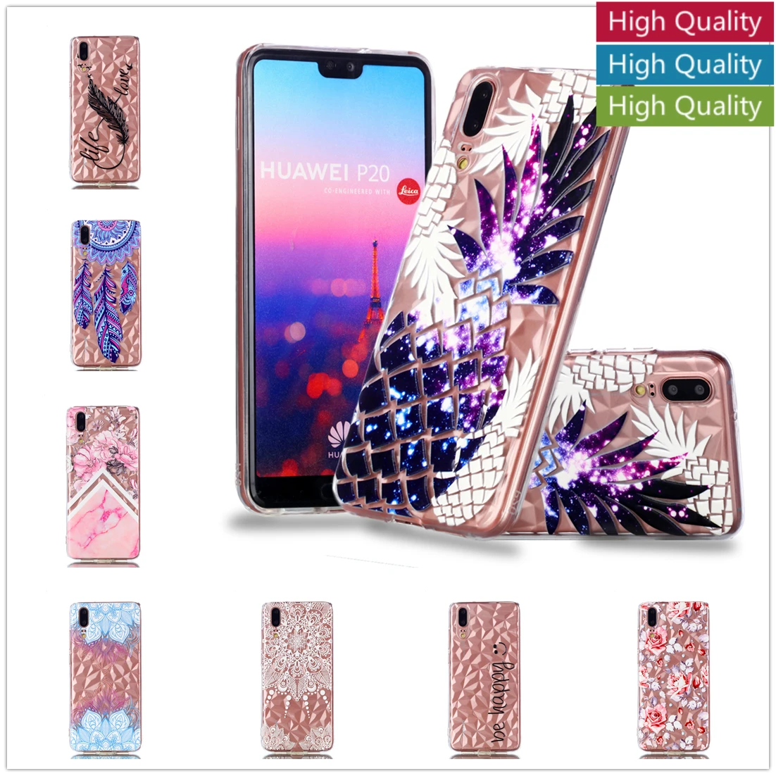 Модный чехол для HUAWEI P20 P 20 Lite Pro телефона силиконовый из ТПУ с бриллиантами Huawai Mate10