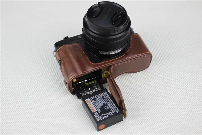 Из искусственной кожи Половина корпуса камеры чехол для Fujifilm Fuji XT100 X-T100 XT 100 камера защитная Нижняя крышка