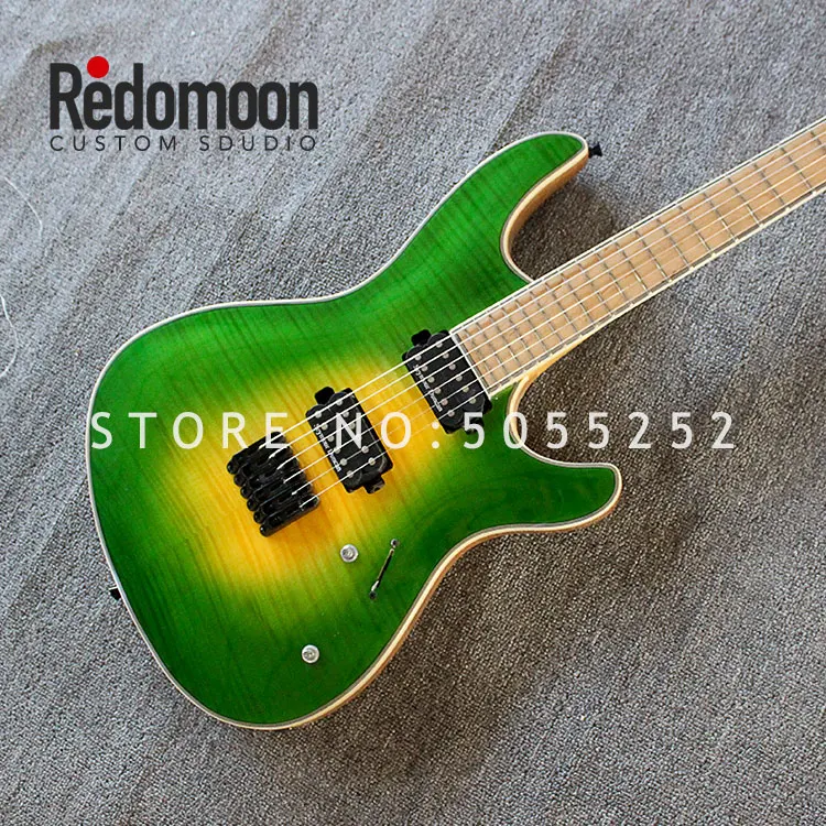 Mayones гитара 6 струн электрогитара с кленовым грифом шеи через тело зеленый цвет музыкальный инструмент магазин