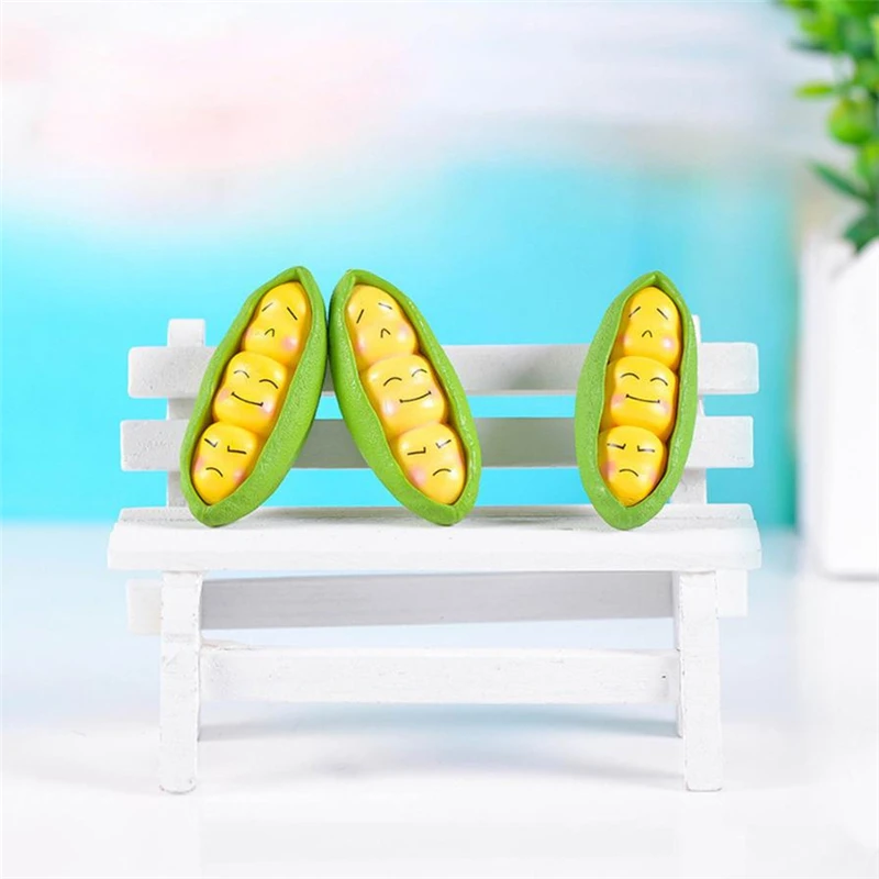   Resin Miniature Cute Peas DIY Craft Accessory Home Garden Decoration Accessories Wear-resistant Creative C0418#30             01