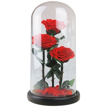 

Eternal Flowers Dried Flowers Preserved Fresh Flower Live Rose Glass Dome Gift Box