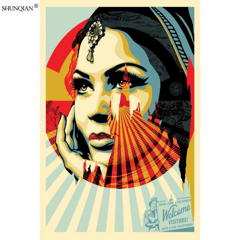 Shepard Fairey постер из шелковой ткани печать плакатов ткань печать стены плакат на заказ атласный плакат 40X60 см, 50X75 см, 60X90 см