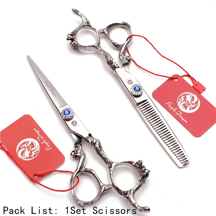 9003# 5.5" 16cm Shiny 440C Hairdressing Scissors Straight Shears Thinning Shears Professional Hair Scissors Salon Haicut Shears - Цвет: Z9003 Yin D 5.5N