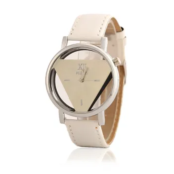 

Inverted triangle Luxury Quartz men Watches stainless steel Relogio feminino Fashion Hollow men's Geneva Quartz Clock Relogio