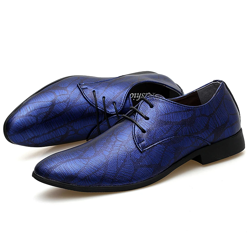 fashion snake skin men leather dress shoes cool designer evening party male footwear italian wedding brogue oxford shoes for men (45)