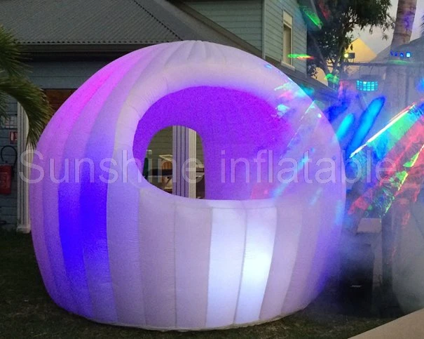 2017 new arrival oxford double layer small inflatable dome tent with led lights bar tent for party