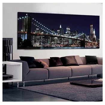 

Large Diy Diamond Painting Diamond Embroidery New York Brooklyn Bridge Rhinestones city night New Year Decoration ZP-1399