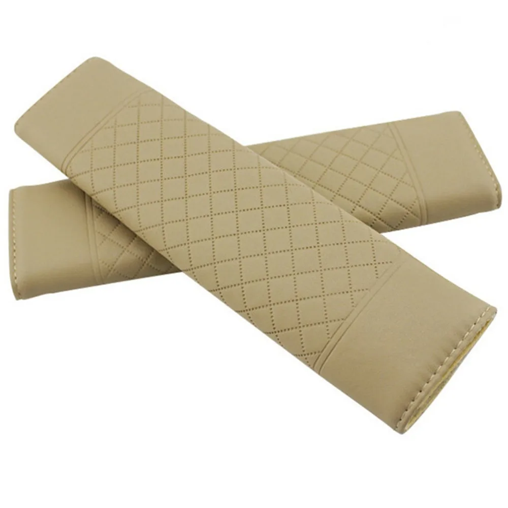 2Pcs Car Seat Belt Cover Shoulder Pad PU Leather Car Seat Belt Shoulder Protector Pad Cover Harness Strap