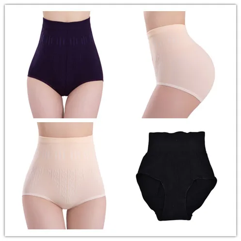 3 Colors High Waist Brief Girdle Body Shaper Underwear Fashion Ladies Pure Cutton Slim Tummy Knickers Pants Underwear
