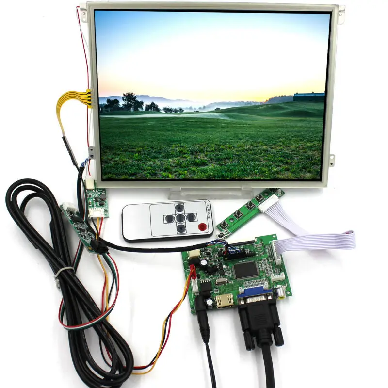 Écran LCD 10.4" Avec Carte Contrôleur - Résolution 1024x768, Rétroéclairage LED 500nit, Entrées VGA/2AV - Pour Borne, Machine