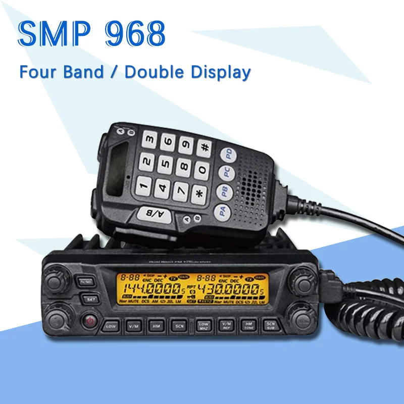 SMP 968 50 Вт мобильный радиоприемопередатчик VHF UHF Quad Band Автомобильная радиостанция CB рация для дальнобойщиков Ham Радио Toky Woky