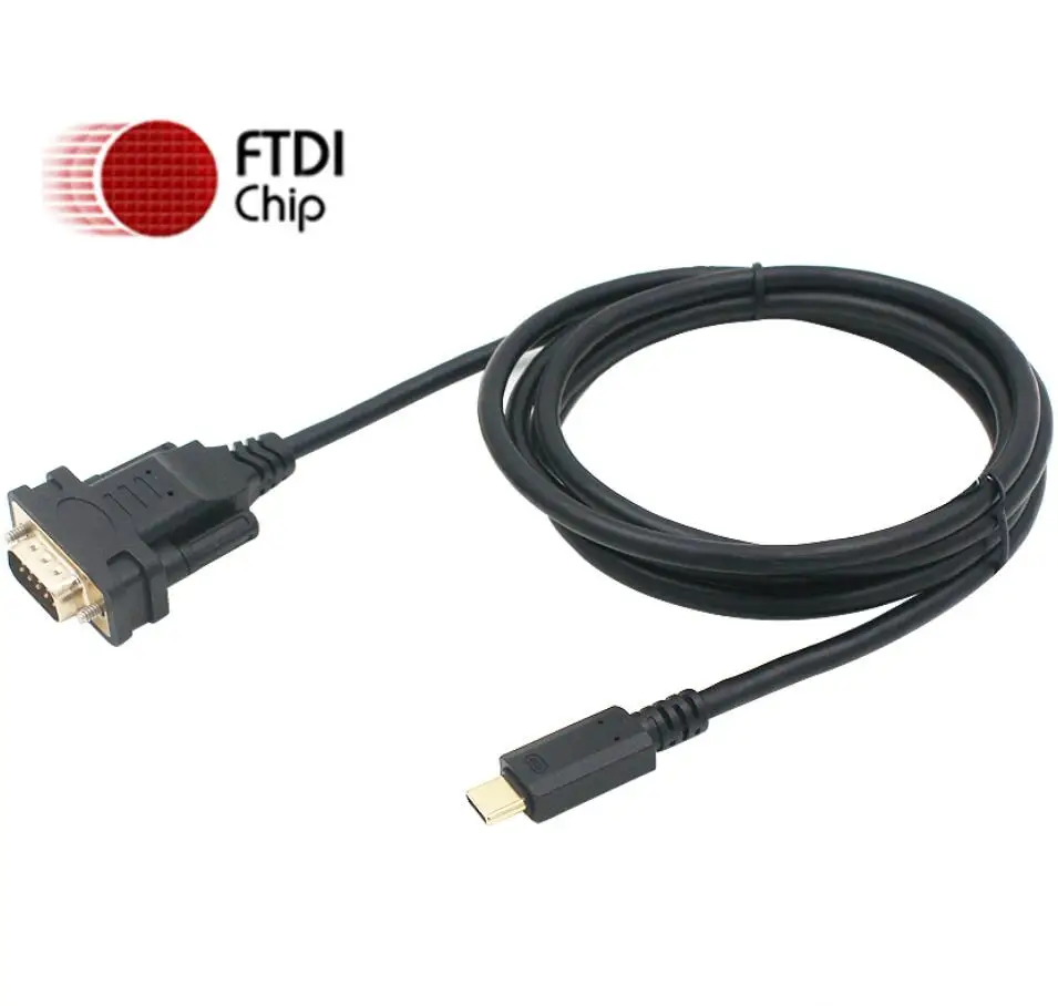 Ftdi-serial Adapter Converter Cabo Usb c tipo c para Db9 Rs232 6ft Suporta Win11 10 xp Android Mac Linux Vista Ft232rl