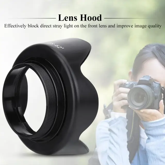 ES 62II Camera Lens Hood for Canon 50mm f/1.8 II with 52mm Lenses Cap
