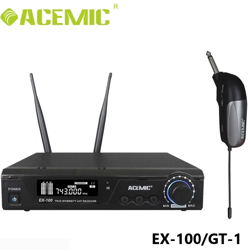 Беспроводной микрофон для электрогитары работающий в пространстве EX 100/GT 1 Pro UHF 100m