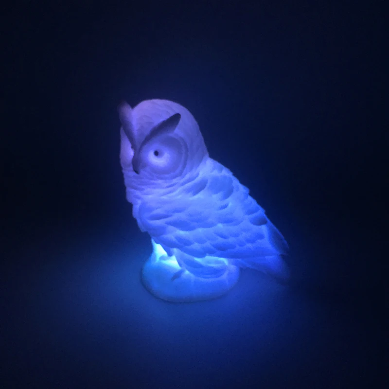 Новое поступление сменный светодиодный ночник Сова мягкий силиконовый 3D